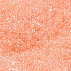 セイロンガラスシードビーズ  ピーナッツ  ライトサーモン  4~4.5x2~2.5x2~2.5mm  穴：0.8~0.9mm  約10000個/ポンド&nbsp;SEED-K009-02B-43
