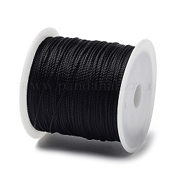15本撚りの丸型ナイロン撚り紐  スプールで  ブラック  1mm  約21.87ヤード（20m）/ロール&nbsp;NWIR-Q001-01A-05
