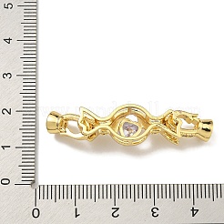 Brass Micro Pave Cubic Zirconia Fold Over Clasps&nbsp;KK-U037-41G-01