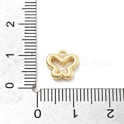 真鍮製マイクロパヴェキュービックジルコニアチャーム  蝶  9x9.5x2mm  穴：1.2mm&nbsp;KK-R220-02G-02