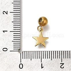 イオンプレーティング（IP）304ステンレススチールラインストーンペンダント  スターのチャーム  14KGP本金メッキ  ミックスカラー  16.5mm  穴：0.7mm&nbsp;STAS-A104-12G