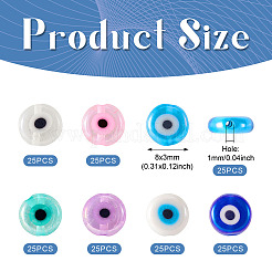 175Pcs 7 Colors Handmade Evil Eye Lampwork Beads&nbsp;EGLA-TA0001-32