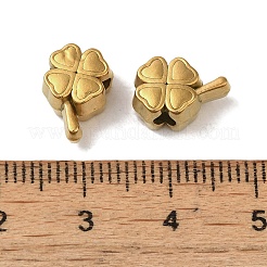 イオンプレーティング（IP）304ステンレスビーズ  クローバー  ゴールドカラー  11x7.5x6mm  穴：2.4mm&nbsp;STAS-K285-44G
