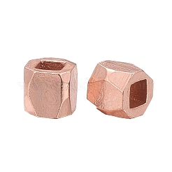 150個3色真鍮スペーサービーズ  多面カット  コラム  ミックスカラー  3x3mm  穴：1.5mm  50個/カラー&nbsp;KK-LS0001-12
