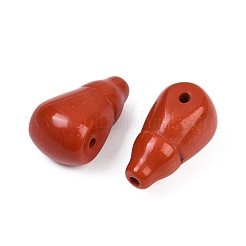 染色された合成ターコイズ3穴グルビーズ  ひょうたん形  レッド  20.5~21.5x11~13x11~12.5mm  穴：1.8mm&nbsp;G-C198-01A-04