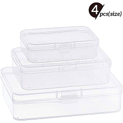 プラスチックビーズ収納ケース  透明  7.7x5.2x2cm  9.8x6.8x2.6cm  11.6x8.8x2.9cm  12個/セット&nbsp;CON-BC0006-04