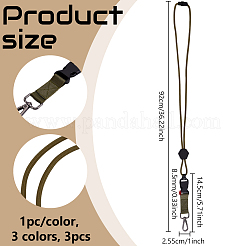 3Pcs 3 Colors Polyester Name Card Neck Lanyard Straps&nbsp;AJEW-NB0008-20