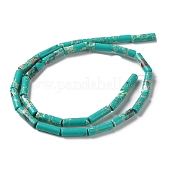 合成インペリアルジャスパー染めビーズ連売り  コラム  ターコイズ  4~4.5x13~14mm  穴：1.2mm  約27~29個/連  14.72''~14.96''（37.4~38センチメートル）&nbsp;G-D077-B01-04