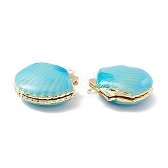 Rack Plating Brass Enamel Locket Pendants&nbsp;KK-B053-08G
