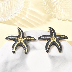 ヒトデ 304 ステンレススチール エナメル スタッドピアス  ゴールドカラー  ミックスカラー  32x33mm&nbsp;SA-CBA46AF-23G