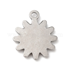 304ステンレスペンダント  ステンレス鋼色  太陽  22x19x2mm  穴：2mm&nbsp;STAS-D049-02D