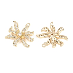 Brass Micro Pave Clear Cubic Zirconia Pendants&nbsp;KK-H287-06G