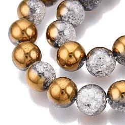 Electroplated Crackle Glass Beads Strands&nbsp;X-EGLA-N014-10mm-04