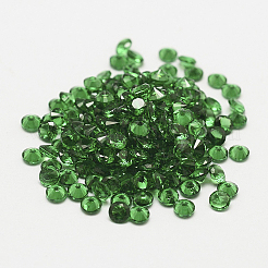 キュービックジルコニア尖ったカボション  多面カットダイヤモンド  春の緑  1.5mm&nbsp;ZIRC-G075-1.5mm-01