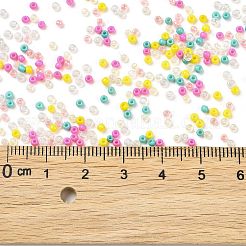 不透明色光沢ガラスシードビーズ12/0個  丸い穴  ラウンド  カラフル  1.8~2x1.3~1.5mm  穴：0.7mm  約56250個/ポンド&nbsp;SEED-A030-09D