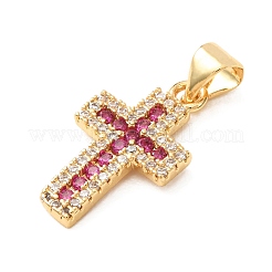 Brass Micro Pave Cubic Zirconia Pendants&nbsp;CU-CJC290F-01A-G-RS