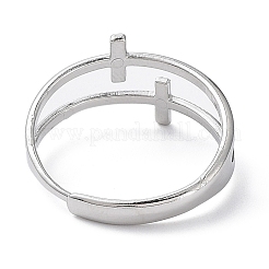 Non-Tarnish 304 Stainless Steel Hollow Cross Adjustable Rings&nbsp;RJEW-D006-01P