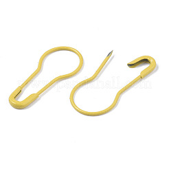 スプレー塗装された鉄のひょうたんピン  編みステッチマーカー  きいろ  21.5x9.5x1.5mm  ピン：0.5mm&nbsp;IFIN-T017-08L