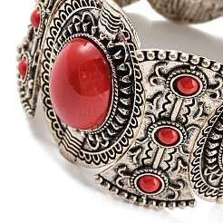 Bohemia Style Alloy Oval Stretch Bracelets for Women&nbsp;BJEW-H327-03AS