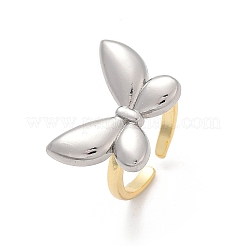 Brass Adjustable Open Cuff Rings for Women&nbsp;RJEW-Q030-03GP