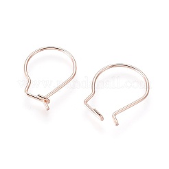 304ステンレススチールフープピアス金具  腎臓の耳ワイヤー  ローズゴールド  18x13x0.8mm&nbsp;LS-STAS-H436-02RG