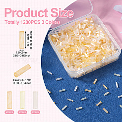 1200Pcs 3 Colors Glass Bugle Beads&nbsp;SEED-TADJ0001-02