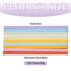 ラッキースターの折り紙  折りたたみストリップ  DIYクラフト用  ミックスカラー  240x9.6x0.08mm  1350枚/袋&nbsp;DIY-TADJ0001-08