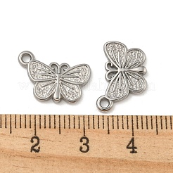 変色しない304ステンレススチールチャーム  バタフライチャーム  ステンレス鋼色  10.5x15.5x1.5mm  穴：1.6mm&nbsp;STAS-N103-111P