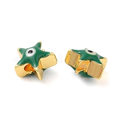 Golden Tone Brass Enamel Beads&nbsp;KK-E048-03G
