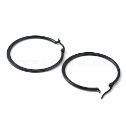 304 Stainless Steel Flattened Big Hoop Earrings for Women&nbsp;EJEW-TAC0017-03EB