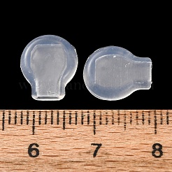 快適なシリコンクリップオンイヤリングパッド  クリップ式イヤリング用の、柔らかく痛みを軽減するポケット型クッション  透明  11x9.5x3mm  穴：4x1.5mm&nbsp;SL-H001-03