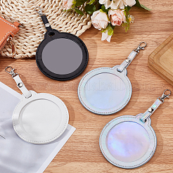 4Pcs 3 Colors Imitation Leather Badge Display Holder&nbsp;HJEW-CL0001-02B