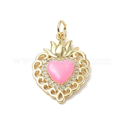 Eco-Friendly Rack Plating Brass Micro Pave Cubic Zirconia Pendants&nbsp;KK-F845-33G