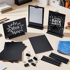 Rectangle Chalkboard Signs with Wood Base Stand&nbsp;DJEW-WA0001-05
