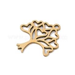 ステンレスペンダント201個  木のチャーム  18KGP本金メッキ  18x16x1mm  穴：1.4mm&nbsp;STAS-F316-14G