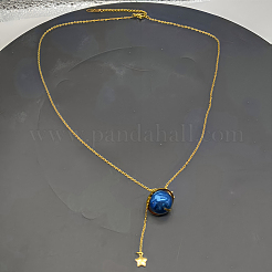 Stainless Steel Blue Planet Pendant Necklaces for Daily Wear and Parties&nbsp;QY7918