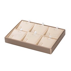 木製のネックレスプレゼンテーションボックス  PUレザーと鉄のアクセサリーで覆われて  長方形  ビスク  250x180x32mm&nbsp;ODIS-P003-04