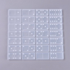 Diyドミノシリコンモールド  レジン型  UVレジン用  エポキシ樹脂ジュエリー作り  ホワイト  218x204x8mm  内径：50x24x8mm&nbsp;X-DIY-K017-04
