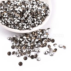 模造台湾アクリルラインストーン尖底カボション  多面カット  ダイヤモンド  濃いグレー  5.5x4mm&nbsp;GACR-A003-5.5mm-23