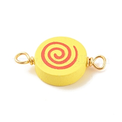 Spray Painted Wood Connector Charms&nbsp;PALLOY-JF01427-17