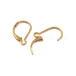イオンプレーティング(IP) 304 ステンレススチール レバーバック イヤリング金具  18KGP本金メッキ  16.5x10x2mm  ピン：1mm&nbsp;STAS-K233-04G-01A