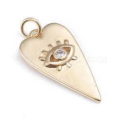 Brass Micro Pave Cubic Zirconia Pendants&nbsp;ZIRC-I042-01D