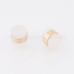 真鍮のゴム製のピアスキャッチ  ピアスバックキャッチ  ニッケルフリー  18KGP本金メッキ  5.5x5.5mm  穴：0.5mm&nbsp;X-KK-T025-41G