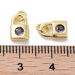 Brass Micro Pave Cubic Zirconia Charms&nbsp;KK-C051-13G-04