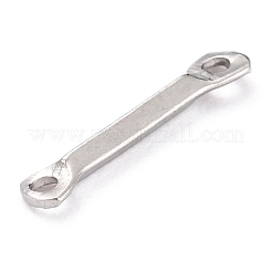 変色しにくい201ステンレススチールリンクコネクター  バーリンク  ステンレス鋼色  11x1.3x1.3mm  穴：0.9mm&nbsp;STAS-B011-03P