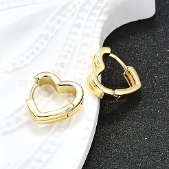 Heart Brass Hoop Earrings&nbsp;EJEW-H157-05G