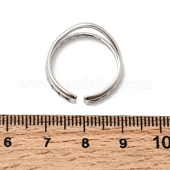 304ステンレススチールカフオープンリング  ステンレス鋼色  9.5mm  18mm&nbsp;RJEW-P188-02D-P