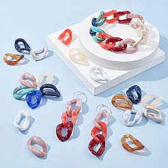 300g 10 Colors Acrylic Linking Rings&nbsp;OACR-PH0001-55
