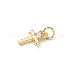 Brass Pave Clear Cubic Zirconia Charms&nbsp;KK-A273-01G-T