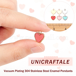 6Pcs 3 Colors 304 Stainless Steel Enamel Charms&nbsp;STAS-UN0032-92